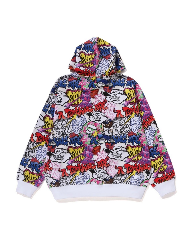 Sweatshirt Bape Graffiti Pattern Pullover Hoodie Multicolore Homme | SIJ-05665172